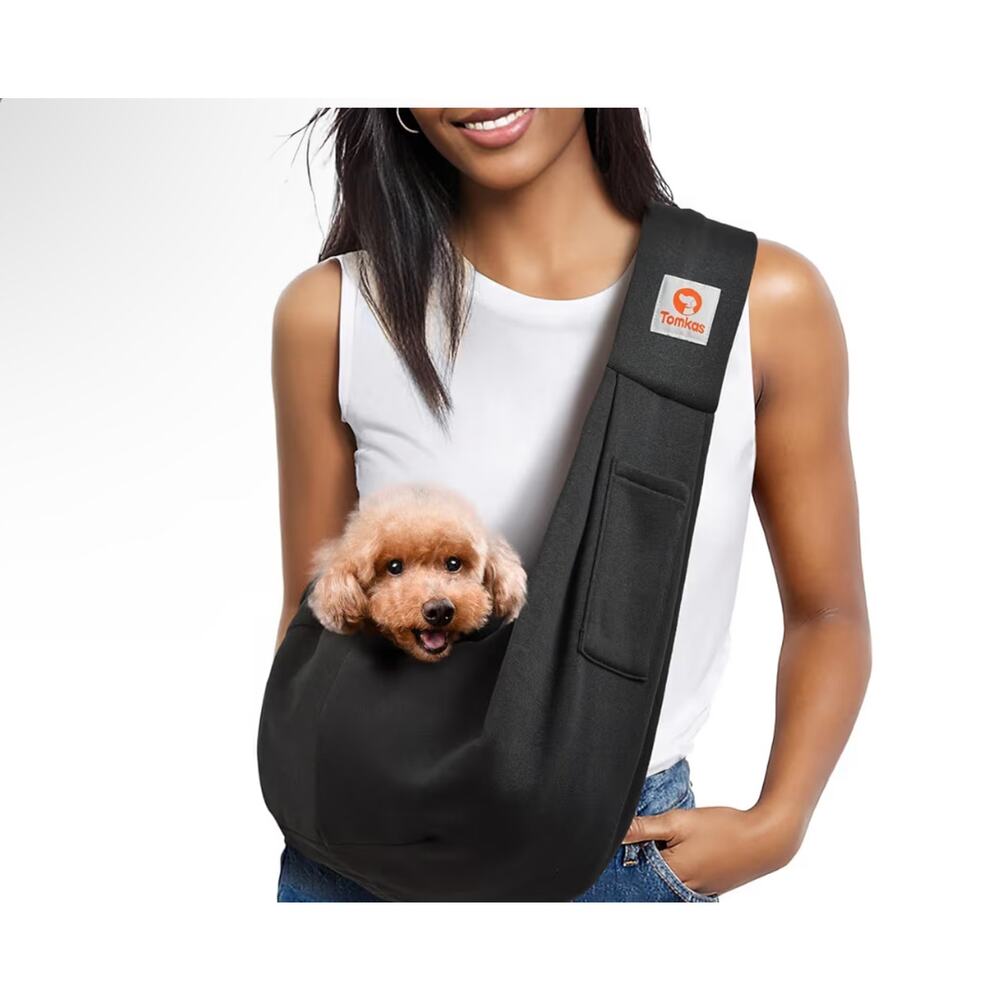 Tomkas Small Dog Sling Carrier with Zipper Pocket & Adjustable Strap Size Medium